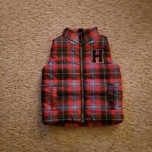 Toddler Tommy Hilfiger vest, size 12 months. Plaid colored